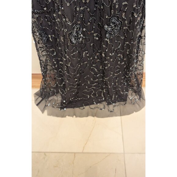 Adrianna Papell Gray Maxi Sequin Evening Gown - Picture 6 of 9